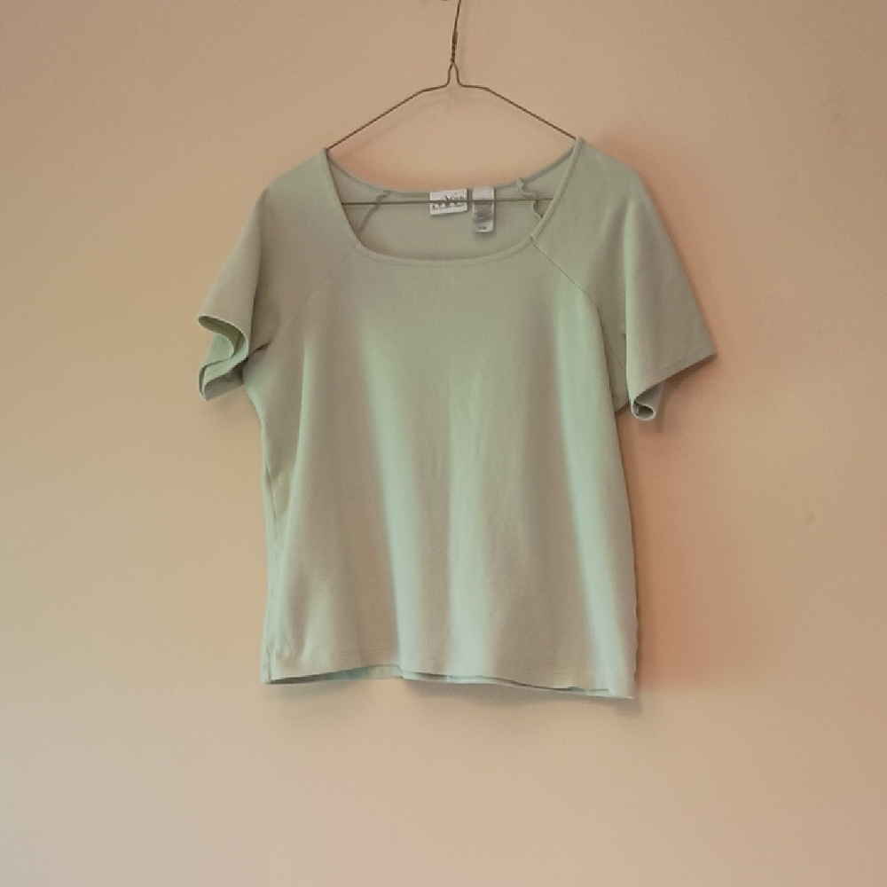 Villager Sport Light Green Fitted Short Sleeve T-Shirt, Sz L